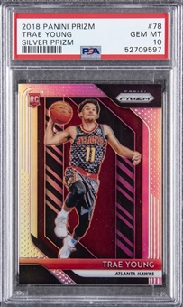 2018-19 Panini Silver Prizm #78 Trae Young Rookie Card - PSA GEM MT 10